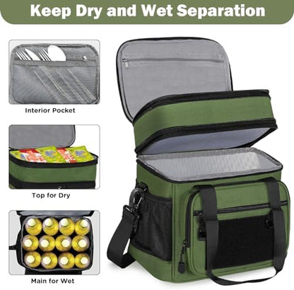 GLENKEY Tactical Lunch Box Men 22L Expandable Insulated Leakproof Cooler