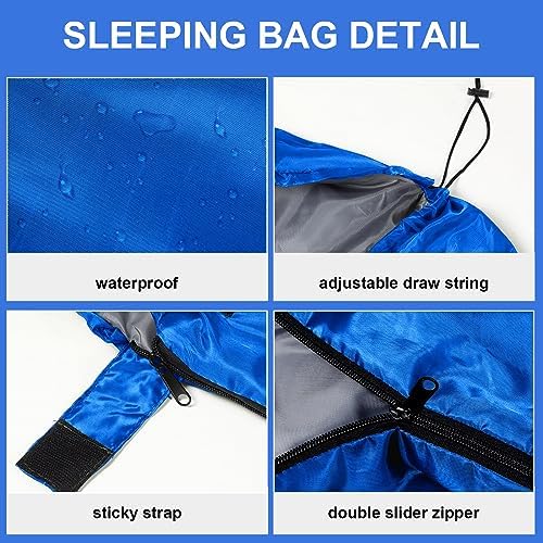 Tudomro 2 Pcs Camping Sleeping Bag for Adults Lightweight Packable Waterproof Camping Gear Equipment to Keep Warm for Outdoor Backpacking Hiking Travel