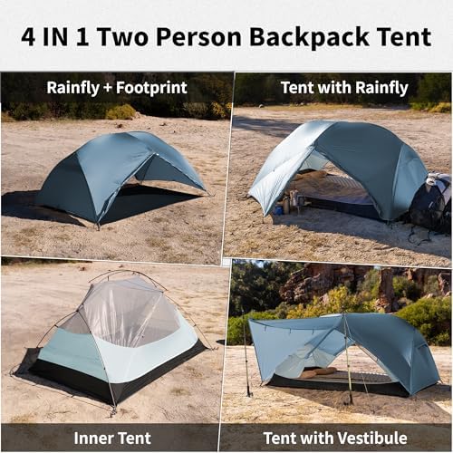 Naturehike Mongar Upgraded 1/2/3 Person Backpacking Tent,Waterproof Lightweight Camping Tent with Footprint