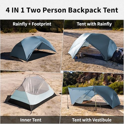 Naturehike Mongar Upgraded 1/2/3 Person Backpacking Tent,Waterproof Lightweight Camping Tent with Footprint