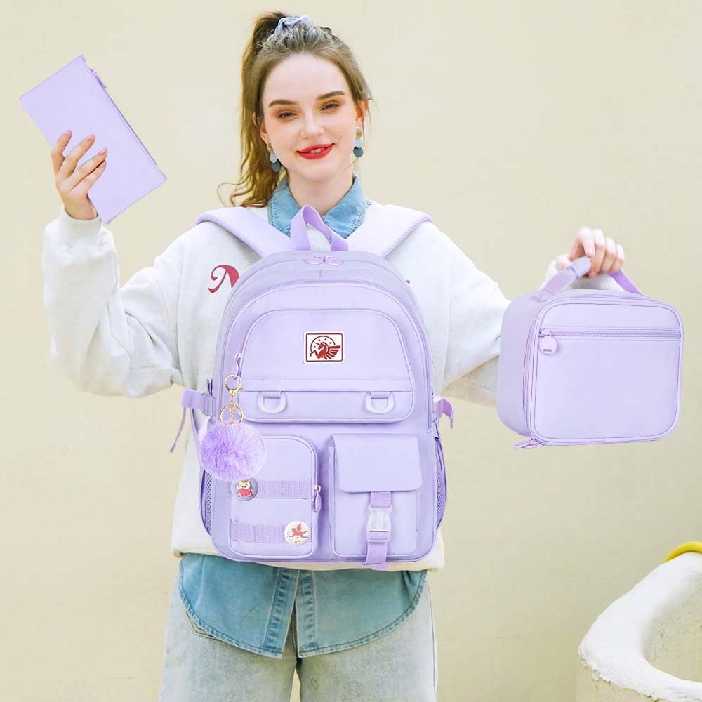 CCJPX Girls Backpack, 16 inch School Laptop Bag College Bookbag, Anti Theft Daypack for Teens Girls Students Women