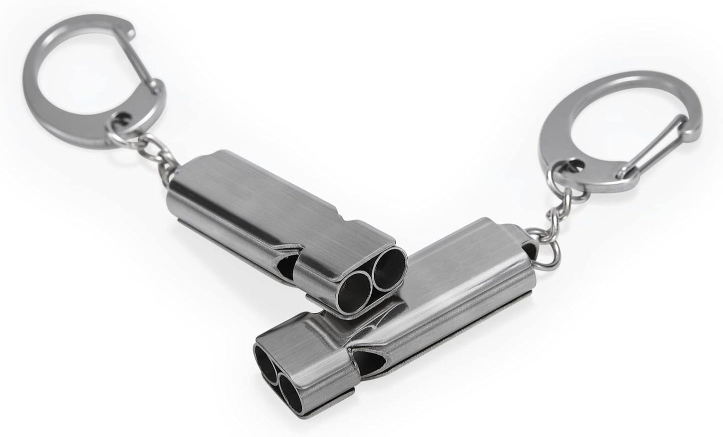 Whistle for Coaches Teachers, Emergency Survival Stainless Steel Whistles 2 Pack with Keychain for Referee Train Hiking Sports Boating Kayak Life Vest Jacket Lifeguard Outdoor Security