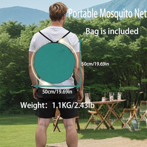 Portable Camping Tent with Double Door Design, Folding Mosquito Net Shelter with Storage Bag, Army Green