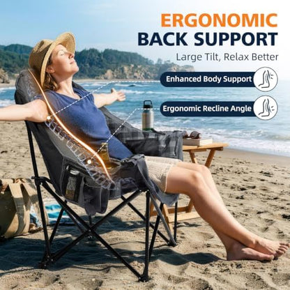 Oversized Camping Chair - Heavy Duty Outdoor Lawn Chair for Adults