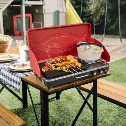 Giantex 2-in-1 Portable Propane Gas Grill & Stove with Detachable Legs