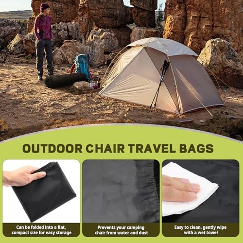 2 Pack Camping Folding Chair Replacement Carry Bag – Fits Coleman, Camp Covers for Portable & Lawn Folding Chairs, Durable, Tear-Resistant Storage Cover Sports Outdoor Gear Bag(Chair Not Included)