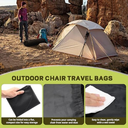 2 Pack Camping Folding Chair Replacement Carry Bag – Fits Coleman, Camp Covers for Portable & Lawn Folding Chairs, Durable, Tear-Resistant Storage Cover Sports Outdoor Gear Bag(Chair Not Included)