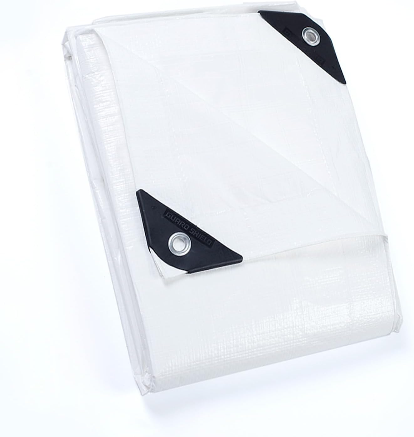 GUARD SHIELD Tarp White 8x8 Feet Multi Purpose Waterproof Poly Tarp Cover 5mil
