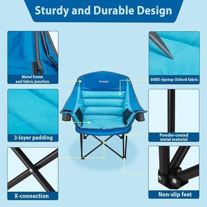 Youtanic Oversized Camping Chair, Portable Folding Camping Chairs