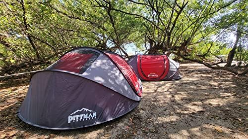 Pop Up Tent for Camping - 3 Second EZ up, Easy Set Up Instant Pop Up Tents 4 Person - Waterproof, Quick Setup & Pops Up for Outdoor Family Camping - Portable Disc Bag - 9’ x 6.6’ x 3.2’ - PPI-POPUP4X