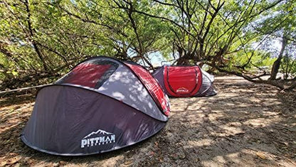 Pop Up Tent for Camping - 3 Second EZ up, Easy Set Up Instant Pop Up Tents 4 Person - Waterproof, Quick Setup & Pops Up for Outdoor Family Camping - Portable Disc Bag - 9’ x 6.6’ x 3.2’ - PPI-POPUP4X