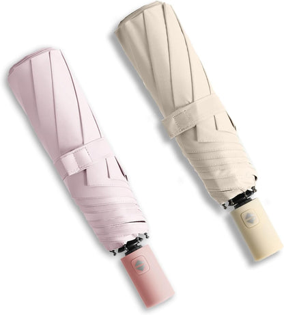 BAODINI Small UV Protection Travel Umbrella Compact for Rain and Sun UPF 50+ 41 inch Portable Umbrella for Women and Men