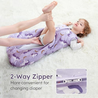 Yoofoss Baby Sleep Sack 0-6 Month 2.5TOG 100% Organic Cotton 2-Way Zipper