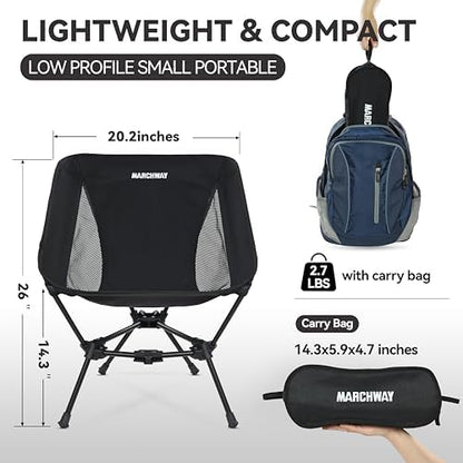 MARCHWAY Lightweight Folding Camping Chair, Portable, Compact and Sturdy