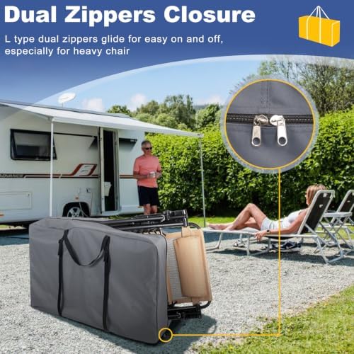 Explore Land Chair Storage Bag for Folding Longue Zero Gravity 2 Pack, Grey