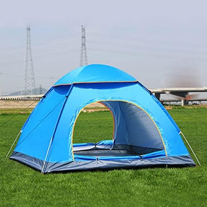 Family Dome Tent Pop-Up Tent Lightweight Tent Durable 210T Polyester Fabric Water-Resistant, UV Protection Easy Set Up for Camp Backpacking Hiking Outdoor,Blue,M