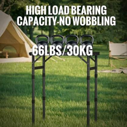 GARLLEN Waterproof Folding Camping Table with 3 Adjustable Height Max 27.5"