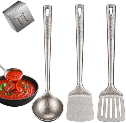 Pure Titanium Cooking Utensil & Spatula Set，3pcs