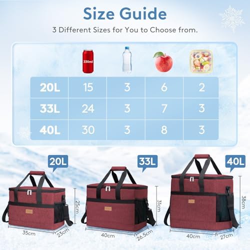 Lifewit Cooler Bag 30/50/60 Cans Collapsible, Insulated Large Lunch Bag