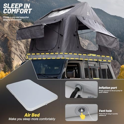 Inflatable Rooftop Tent, 2-3 Person Car Roof Tent for SUV Truck