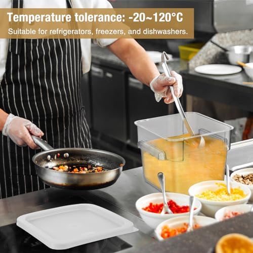 FoldTier 2 Pcs Square Food Storage Containers, White, 6 Qt