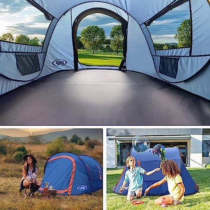 Pop-up Tent,2 Person Camping Tent,Instant Portable Beach Tent,Easy Pop Up Shade Tents 2 Doors for Camping Hiking & Traveling with Carrying Bag