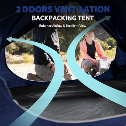 Naturehike Bleik-A 2-3 Person Camping Tent, Waterproof Double Layer Lightweight Backpacking Tents for Camping