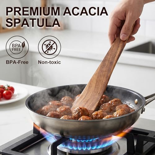 Acacia Wooden Spatula Set Non Toxic Kitchen Utensil Set Slotted Turner