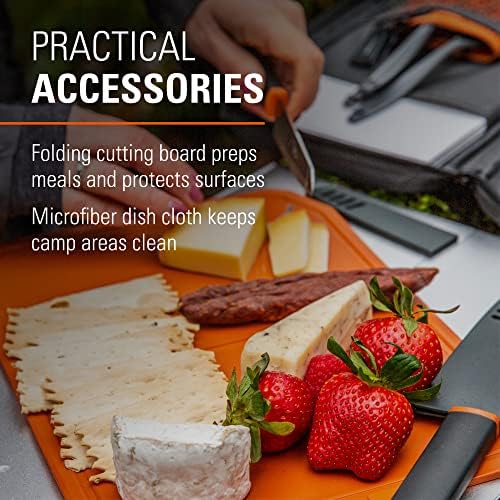 GSI Outdoors Santoku Knife Set, 6 pc Camp Chef Kit with Cutting Board