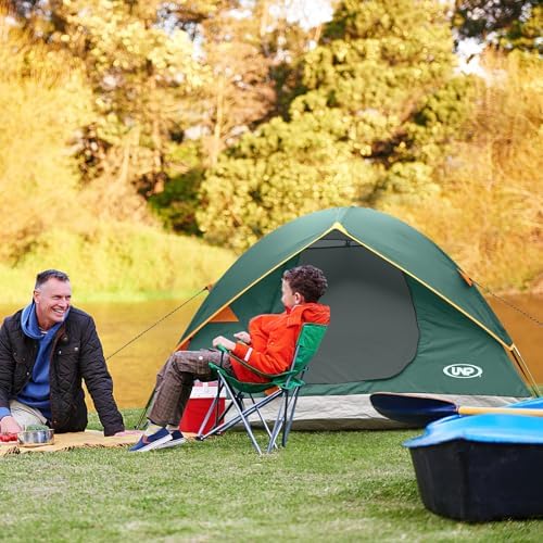 unp 6 Person 4 Season Dome Tent, Easy to Set Up for Camping & Hiking, Lightweight & Portable, Green