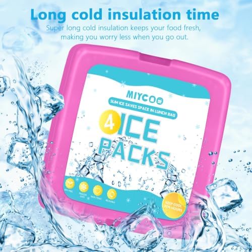 MIYCOO Ice Packs for Lunch Boxes & Coolers Long Lasting, Reusable