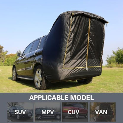 SUV Tailgate Tent with Awning, 2-Person Hatchback Tent for Camping