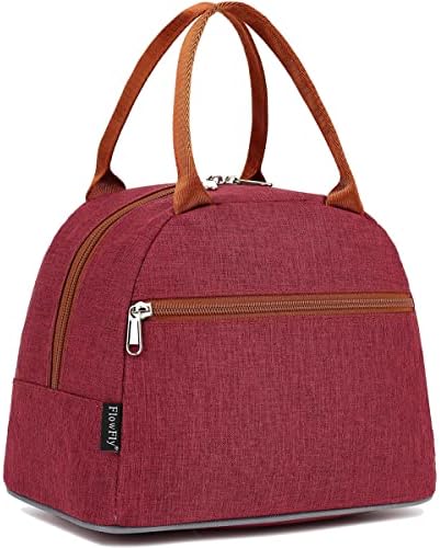 FlowFly Insulated Lunch Cooler Bag - Tote Bag Organizer for Women/Men, Red