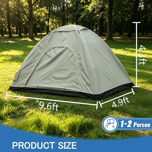 New Inflatable Frameless Foldable Tent. 210D Waterproof for Camping. Durable, Portable and Easy to Set up, Ideal for Hiking and Road Trips. with a Large-bore Manual Pump with Pressure Gauge