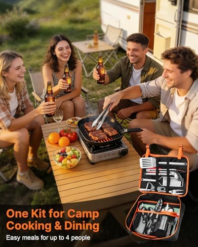 Gaialoop Camping Utensil Set, Camping Cooking Utensils & Kitchen Tools