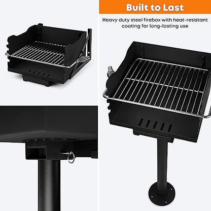 Stanbroil Park Style Charcoal Grill with Adjustable Stainless Steel Grate