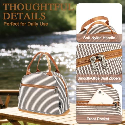 FlowFly Insulated Lunch Cooler Bag - Tote Bag Organizer for Women/Men, Coffee