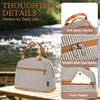 FlowFly Insulated Lunch Cooler Bag - Tote Bag Organizer for Women/Men, Coffee