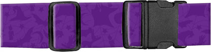 Luggage Straps for Suitcases, Adjustable Travel Belt, Durable Wide Luggage Strap, Cute Suitcase Strap Identifiers with Buckle, Bag Straps for Luggage, Purple Bats Skulls