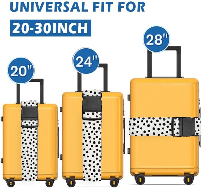 Luggage Straps for Suitcases Travel Belt Accessories, Cute Suitcase Strap, Adjustable Luggage Belt Strap, Heavy Duty with Quick-Release Buckle Luggage Strap Cute Polka Dots