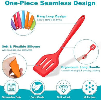 TeamFar Silicone Cooking Utensil Set of 7, Kitchen Cooking Utensil Set
