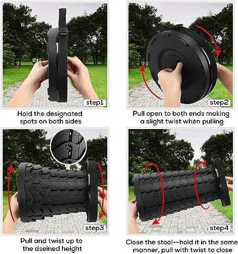 Fishboy Collapsible Stool for Adults, Portable Folding Camping Seat, 400lbs