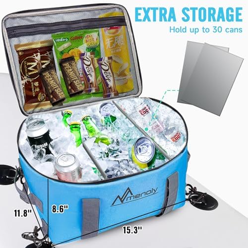 MENOLY Paddle Board Accessories Cooler, 25L Sup Kayak Deck Cooler Bag Fit 30 Cans with Bottle Opener, Adjustable Strap for Paddleboarding, Kayaking, Camping