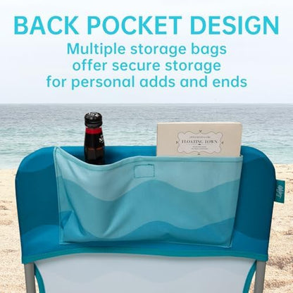 #WEJOY Folding Beach Chairs for Adults, High Back Lightweight for Camp Lawn