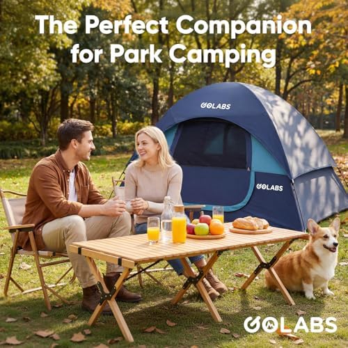 Golabs CT1 2 Person Camping Tent, Easy Set Up in 3 Min, Mesh Top & Door