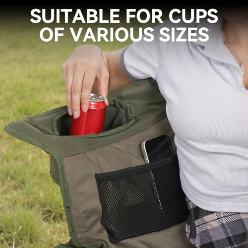 Oversized Double Camping Chair Padded Camping Chairs for Adults,Green