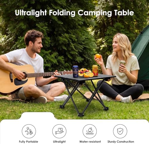 Opliy 2-Pack Portable Camping Table – Ultralight Foldable Car Tray Table with Carry Bag for Camping, Picnic, BBQ, Beach & Outdoor Travel
