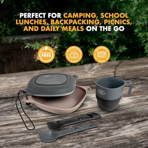 UCO Camping Mess Kit with Bowl, Plate, Collapsible Cup, and Switch Camping Spork