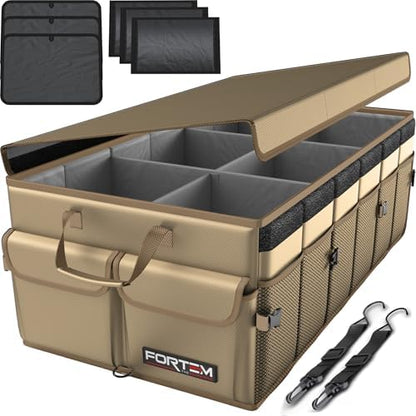 FORTEM Trunk Organizer - Foldable Car Organizer & Storage for SUVs & Trucks