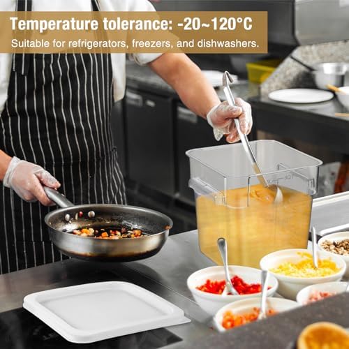 FoldTier 2 Pcs Square Food Storage Containers, White, 8 Qt